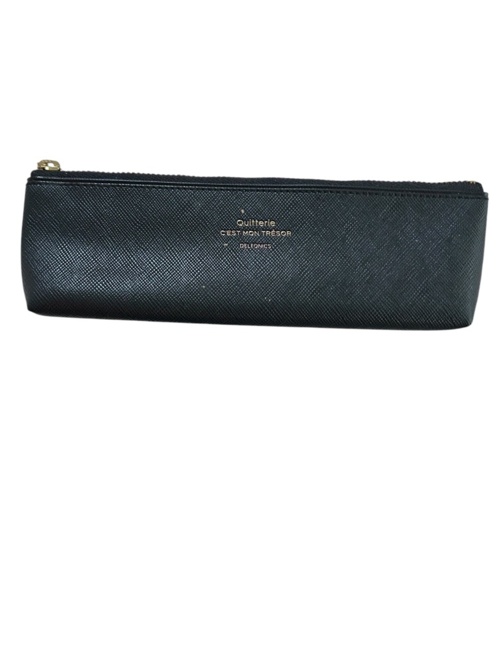 Quitterie c'est mon trésor delfonics blk leather skinny makeup pencil zip pouch